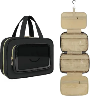 Travel Toiletry Bag for Women,8.5L Large Cosmetic bag with hook,Hanging Toiletry Organizer with 4 Compartments,Water-resistant Full size toiletry contain