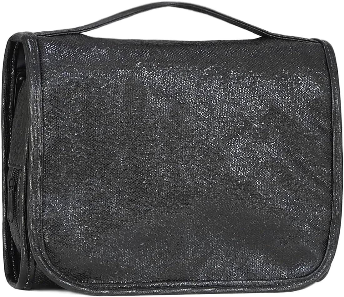 Travel Toiletry Bag for Women,Hanging Travel Toiletry Bag with Jewelry Organizer Compartment,Makeup Bag, Waterproof and Dirt Resistant, Travel Essentials, Medium,Bright Black