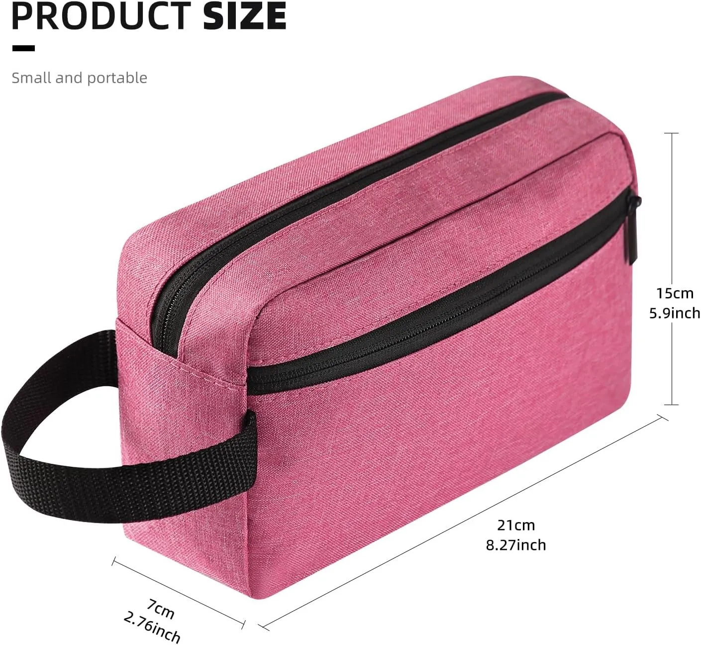 Travel Toiletry bag Toiletry bag for women men Hanging Cosmetic bag Travel accessories Gift for Women Men (Rosy)