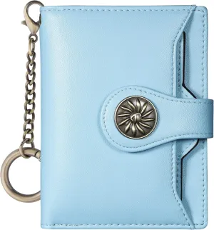 Travelambo Small Womens Wallet with 2 ID Windows, RFID Blocking Bifold Leather Card Holder Purse with Zipper Coin Pocket