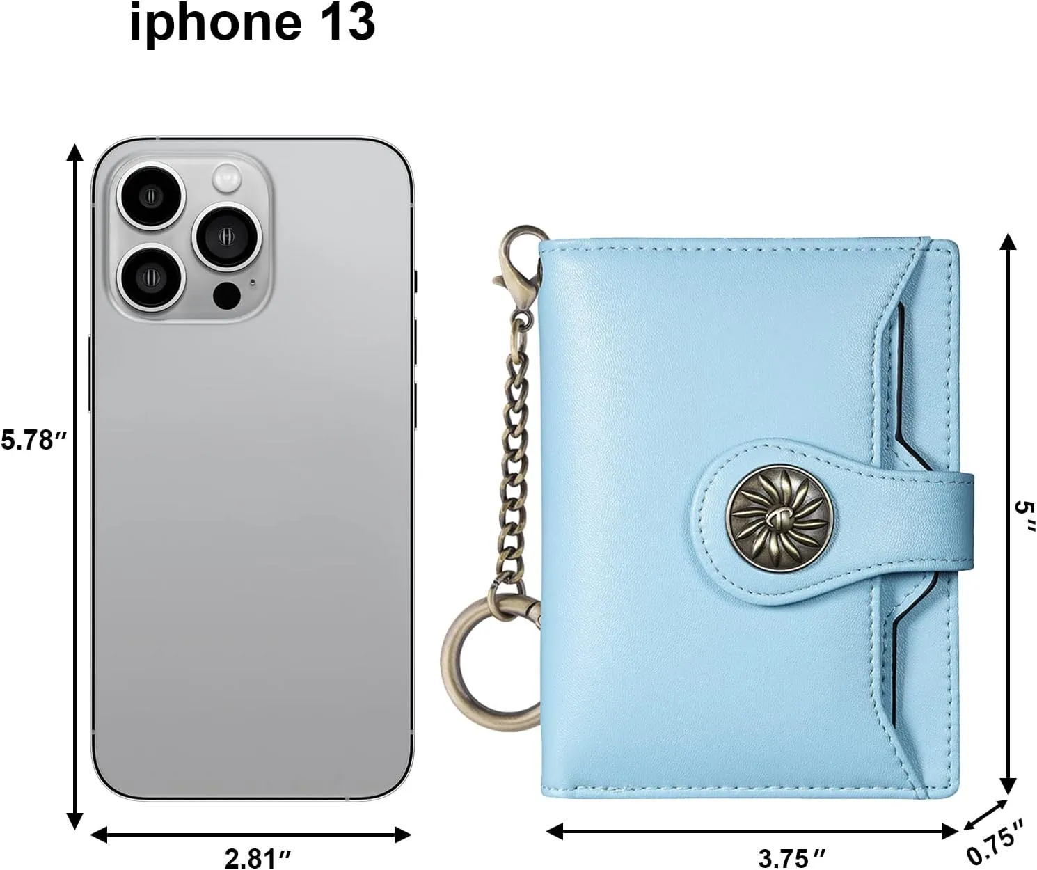 Travelambo Small Womens Wallet with 2 ID Windows, RFID Blocking Bifold Leather Card Holder Purse with Zipper Coin Pocket