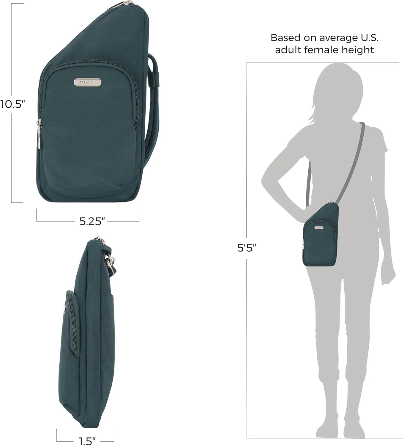 Travelon: Essentials - Anti-Theft - Compact Crossbody Bag - Peacock