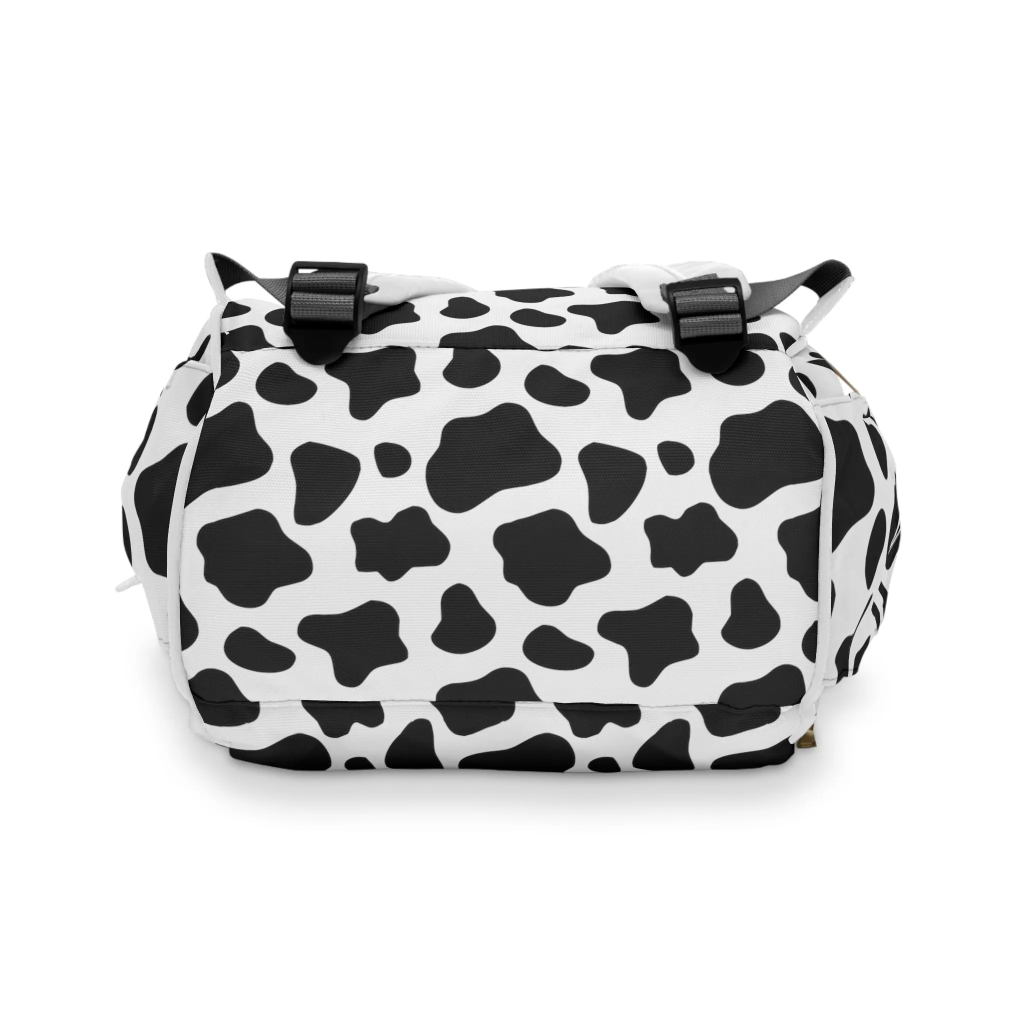 Trendy Cow Print Diaper Backpack - Durable Baby Bag with Unique Cow Pattern, Spacious Nappy Bag for Fashion-Forward Parents