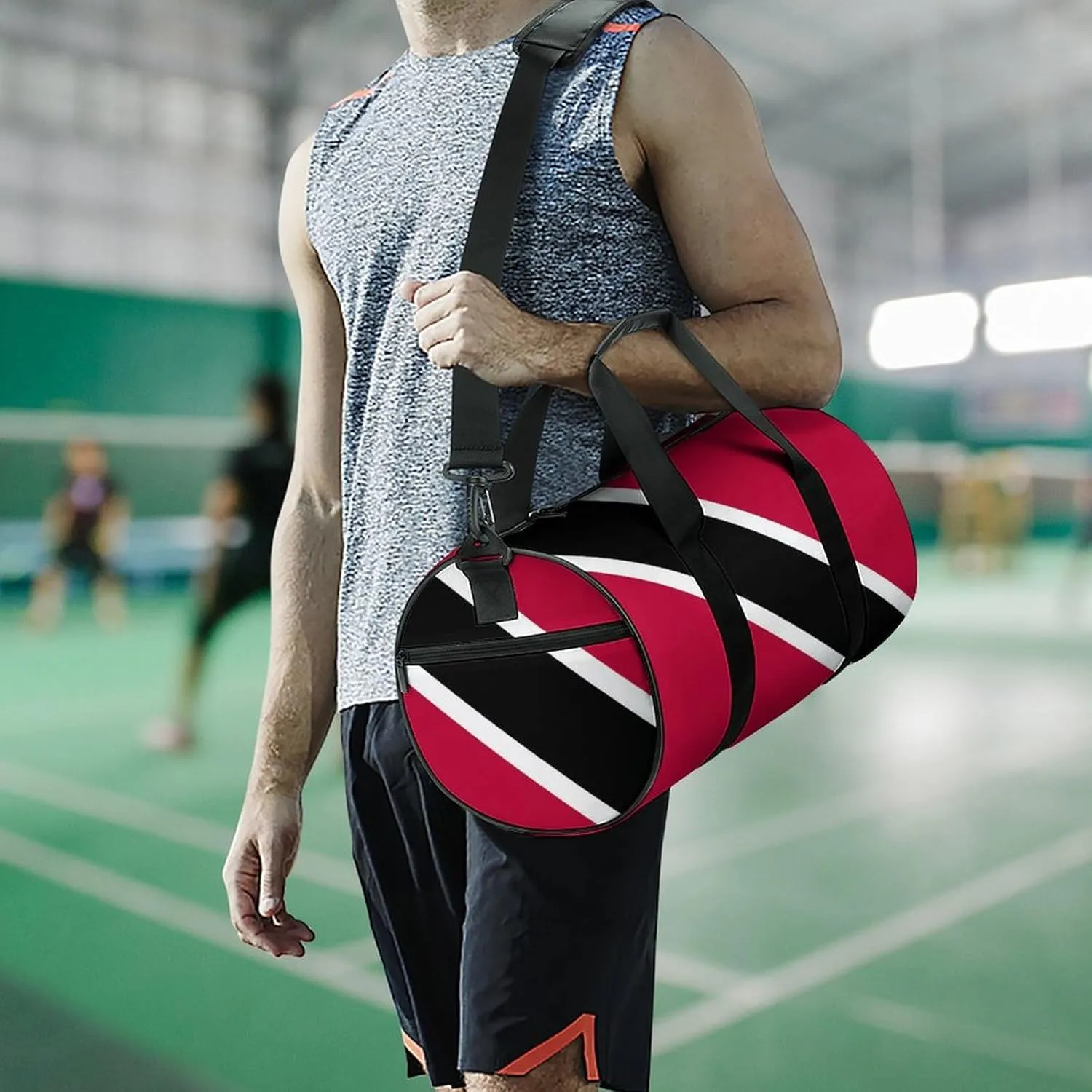 Trinidad Tobago Flag Gym Duffle Bag for Boys Girls with Wet Pocket Sports Weekender Travel Carry On