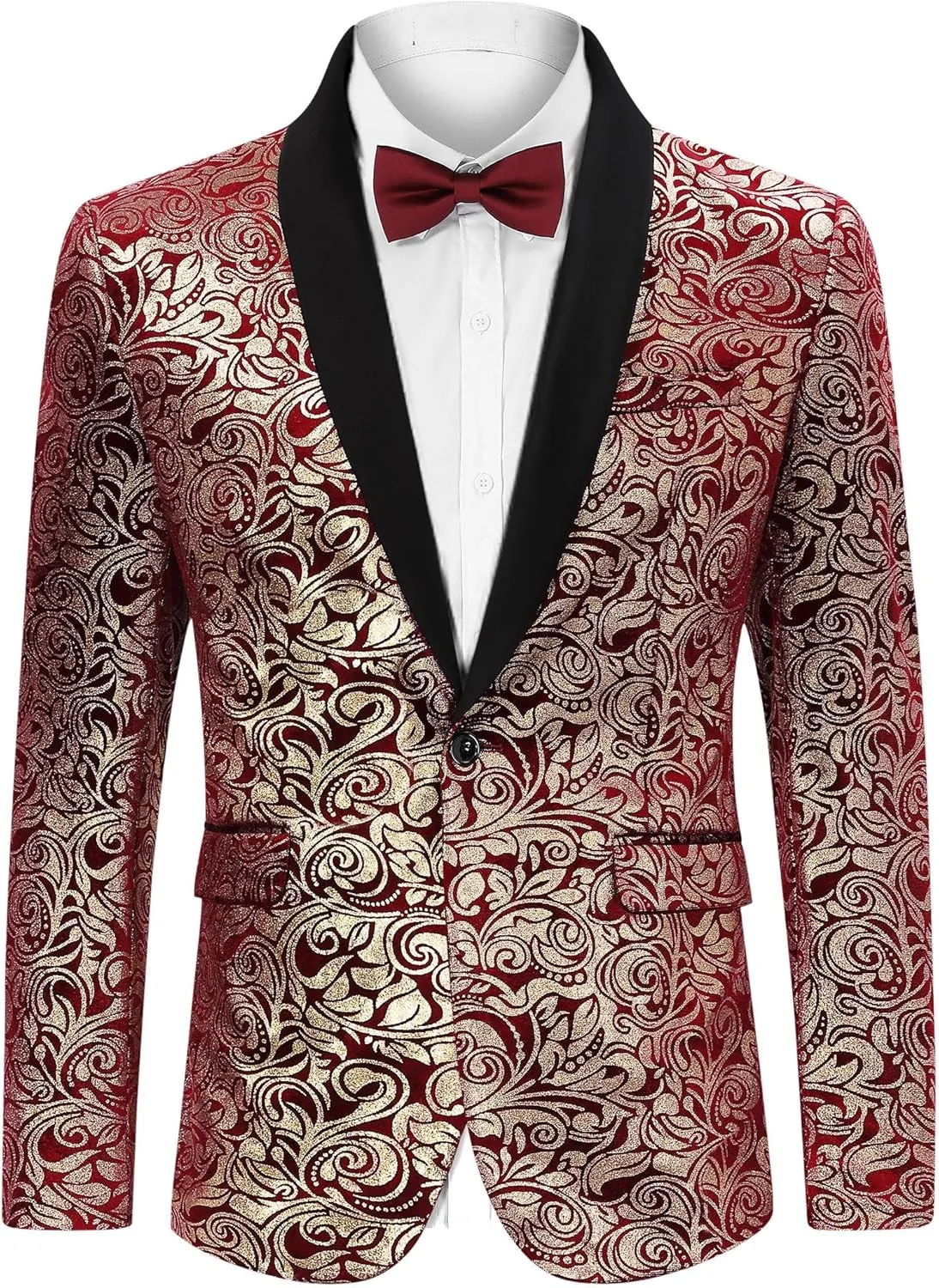 TURETRENDY Mens Floral Tuxedo Suit Jacket Stylish Dinner Blazer Jackets for Wedding Party Prom