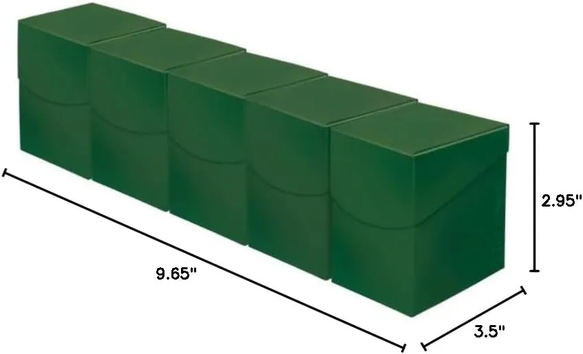 Ultra Pro - 100  Forest Green Eclipse Card Deck Box Set of 5 - Protect & Store Valuable Cards, Deck Box for Pokemon/Magic/YuGiOh Collectible Cards, Baseball Cards, Sports Cards, Durable Deck Box