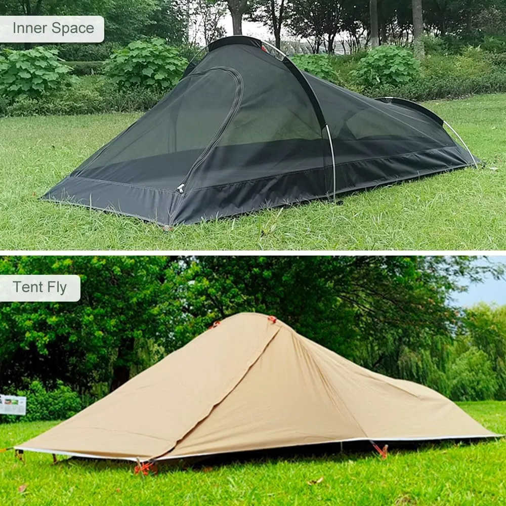Ultralight Outdoor Camping Tent Single Person Camping Tent Water sistant Tent Aviation Aluminum port Portable Sleeping Bag Tent