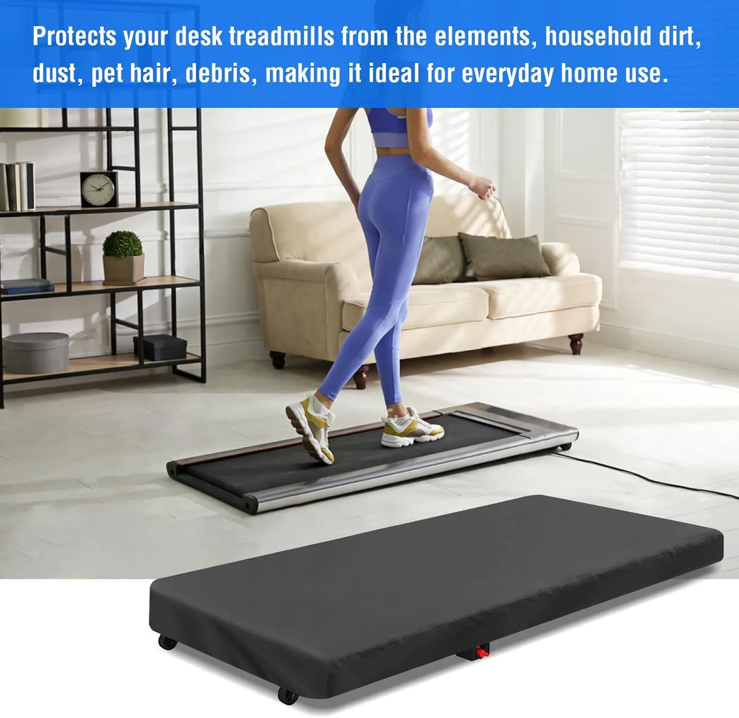 Under Desk Treadmill Cover, Dust-Proof Walking Pad Cover, Waterproof Protective Cover for Walking Treadmill Office Under Desk(Cover Only)