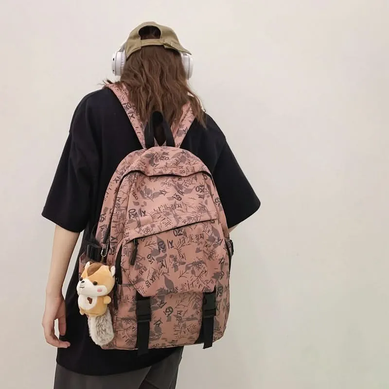 Unisex Large Capacity Backpack with Squirrel Keychain – Oxford Cloth