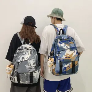 Unisex Large Capacity Backpack with Squirrel Keychain – Oxford Cloth
