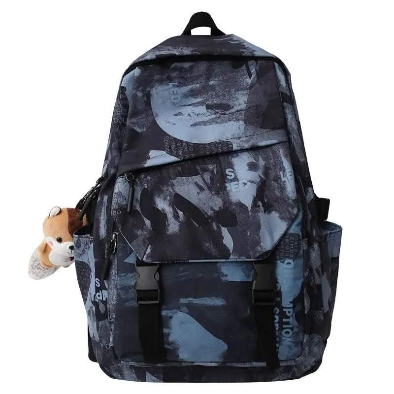 Unisex Large Capacity Backpack with Squirrel Keychain – Oxford Cloth