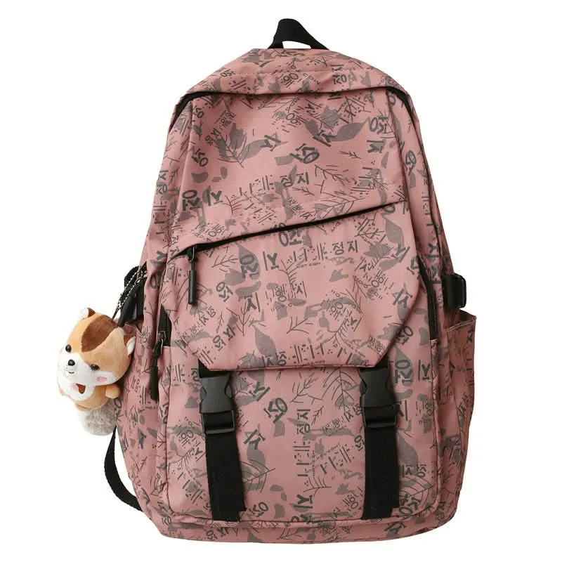 Unisex Large Capacity Backpack with Squirrel Keychain – Oxford Cloth