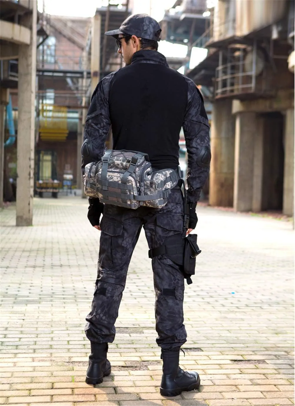 UNISTRENGH Tactical Assault Gear Sling Pack Hiking Duffle Fanny Packs MOLLE Compact Utility Military Waist Range Bag Heavy Duty EDC Camera Shoulder Backpack (ACU camouflage)