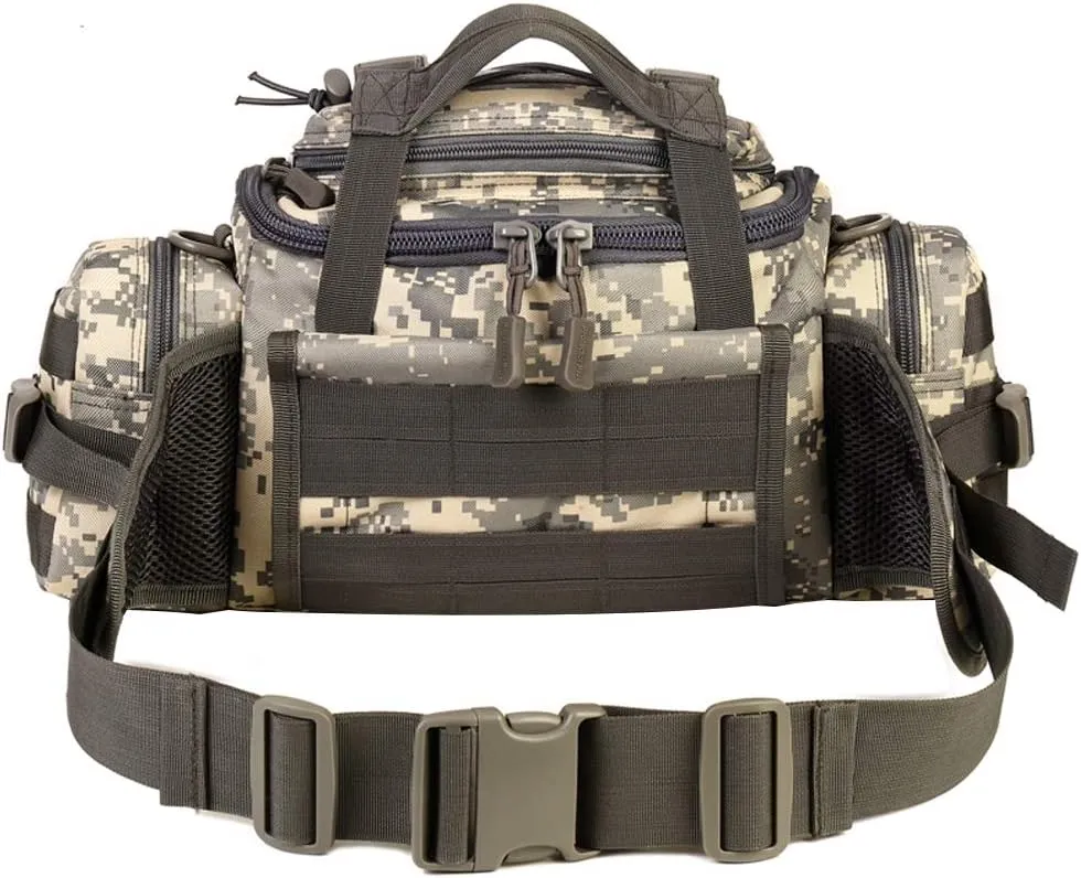 UNISTRENGH Tactical Assault Gear Sling Pack Hiking Duffle Fanny Packs MOLLE Compact Utility Military Waist Range Bag Heavy Duty EDC Camera Shoulder Backpack (ACU camouflage)