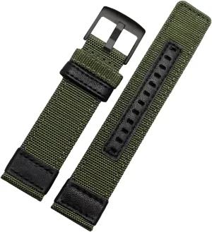 Universal Strap,20/22/24mm Men Canvas Nylon Heavy Duty Watchband Wear-resistant Splicing Pin Buckle Watch Strap Wrist Band