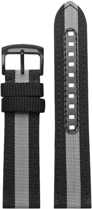 Universal Strap,20/22mm Military Sports Splicing Watch Band Men Canvas Nylon Watchband Watch Accessories for Dial Quartz Watch(Black with Gray Black Clasp,20mm)