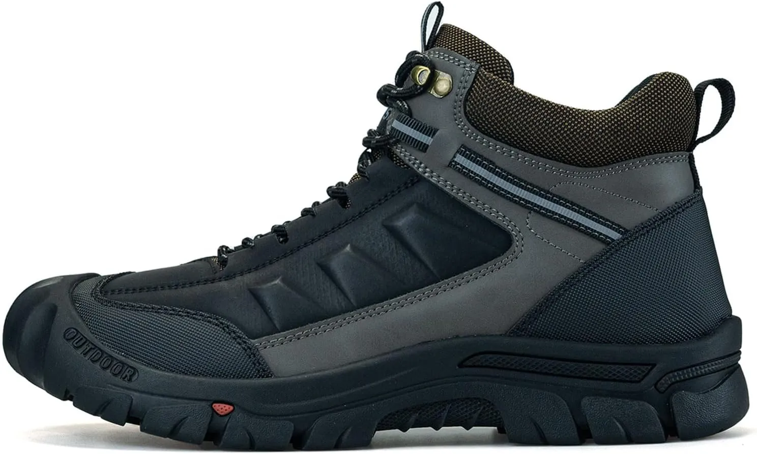 UPIShi Men's Hiking Waterproof Leather Boots Walking Lightweight Working Trekking Outdoor Casual Breathable Shoes