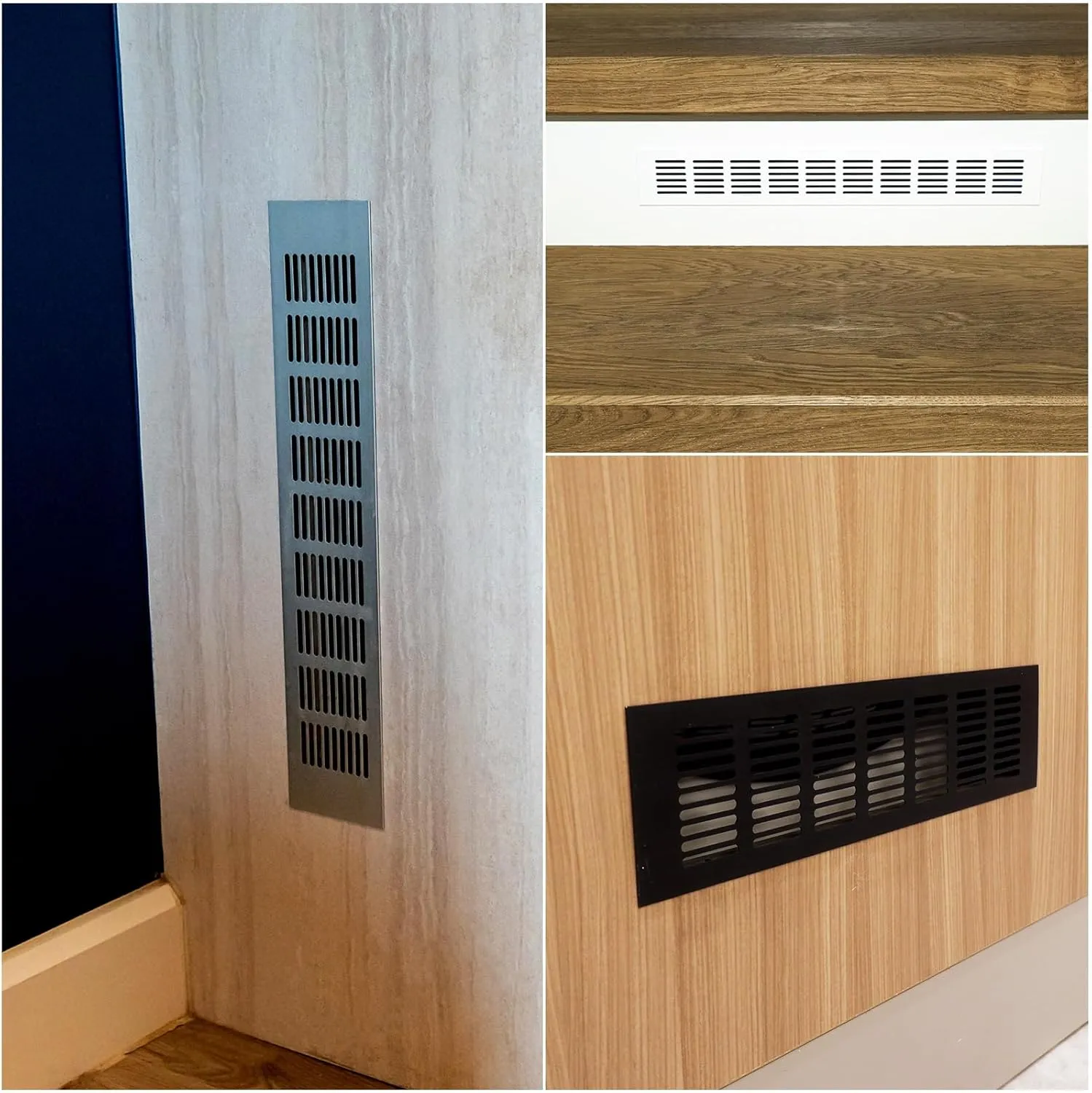 uxcell 4pcs Rectangle Ventilation Grille Aluminum Alloy Mesh Air Vent Cover Louvered Ventilation Cover for Cabinet Wardrobe Shoe Cabinet Closet, 200x100mm/7.87"x3.94"