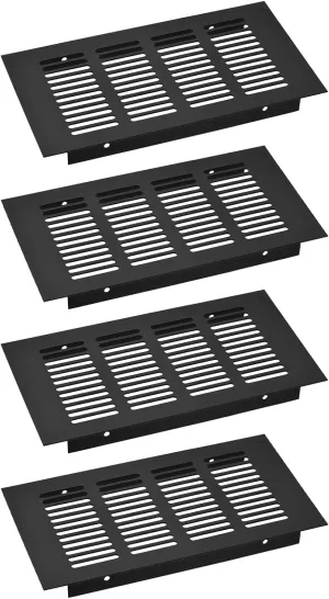 uxcell 4pcs Rectangle Ventilation Grille Aluminum Alloy Mesh Air Vent Cover Louvered Ventilation Cover for Cabinet Wardrobe Shoe Cabinet Closet, 200x100mm/7.87"x3.94"