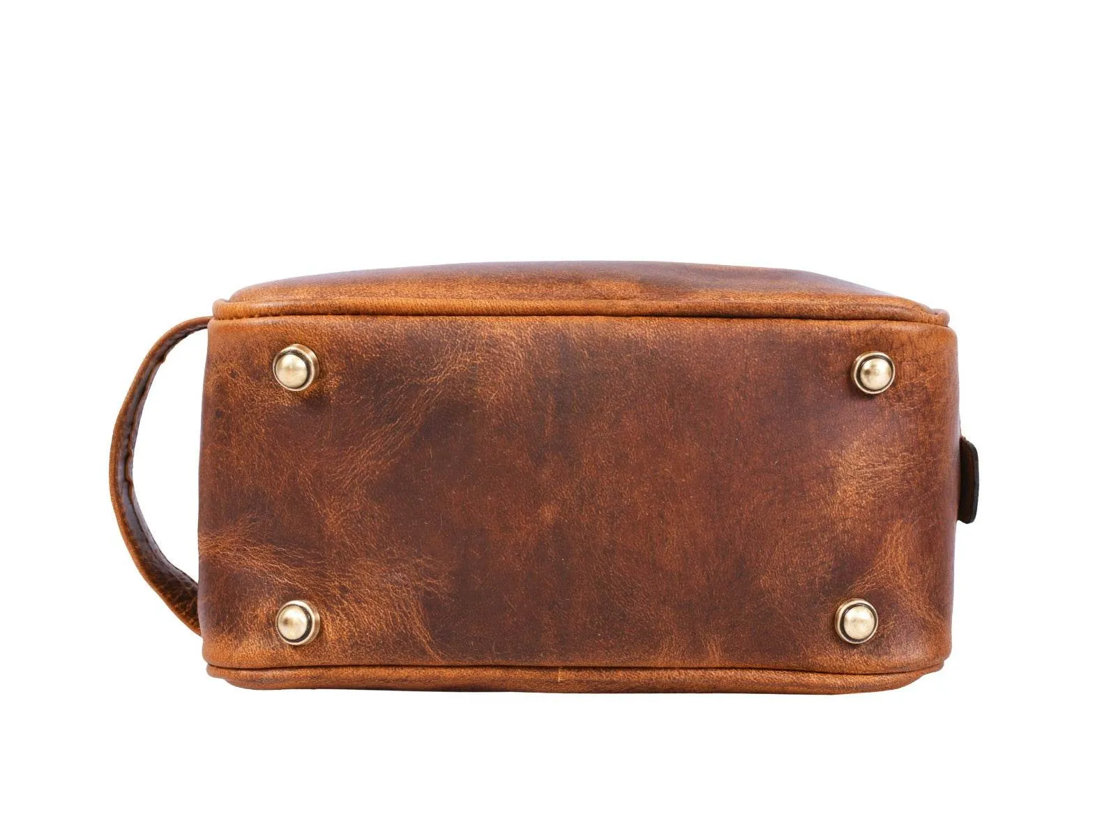 Vacone Leather Toiletry Bag - Caramel Brown