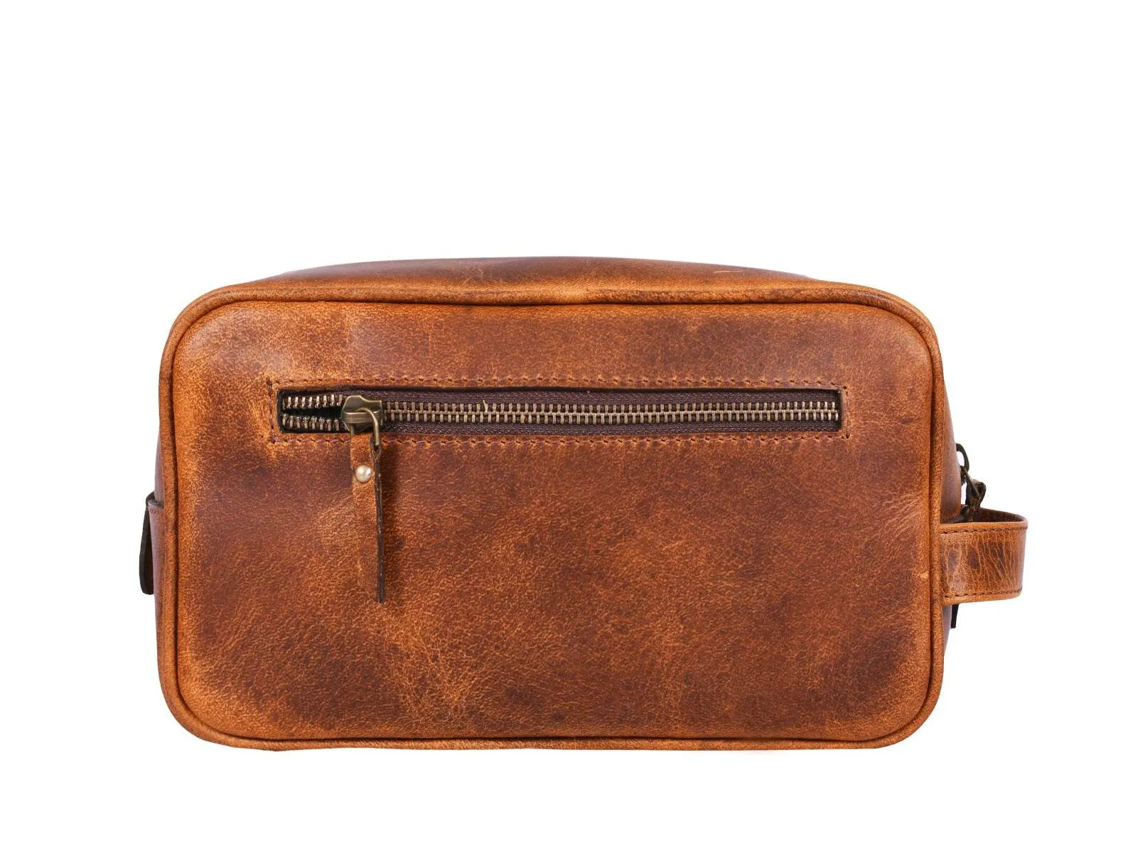 Vacone Leather Toiletry Bag - Caramel Brown