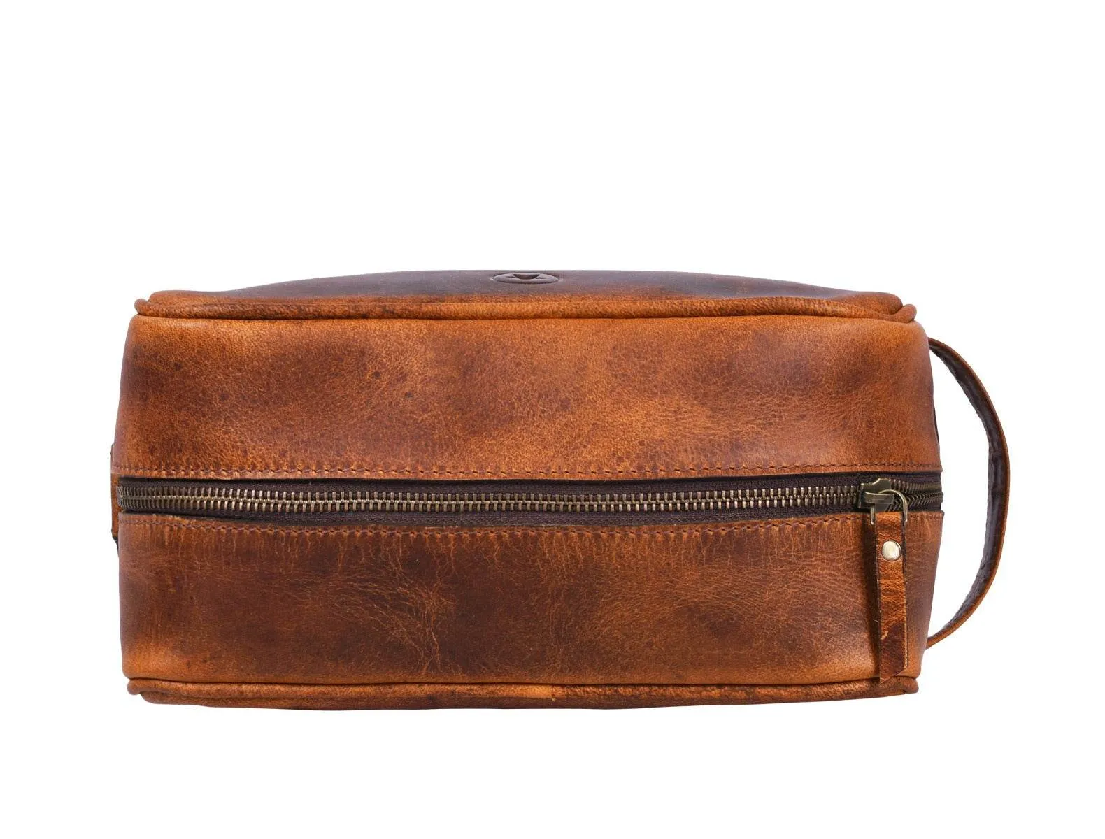Vacone Leather Toiletry Bag - Caramel Brown