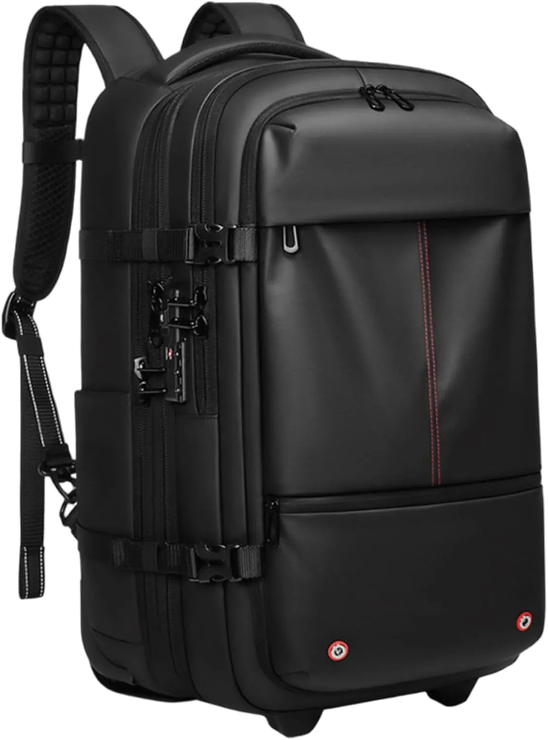 Vacuum Backpack 3 Compartment USB Waterproof Oxford Travel Backpack with Vacuum System, Coded Lock & Pull Handle Expandable Travel Bag, Power Bank Not Include