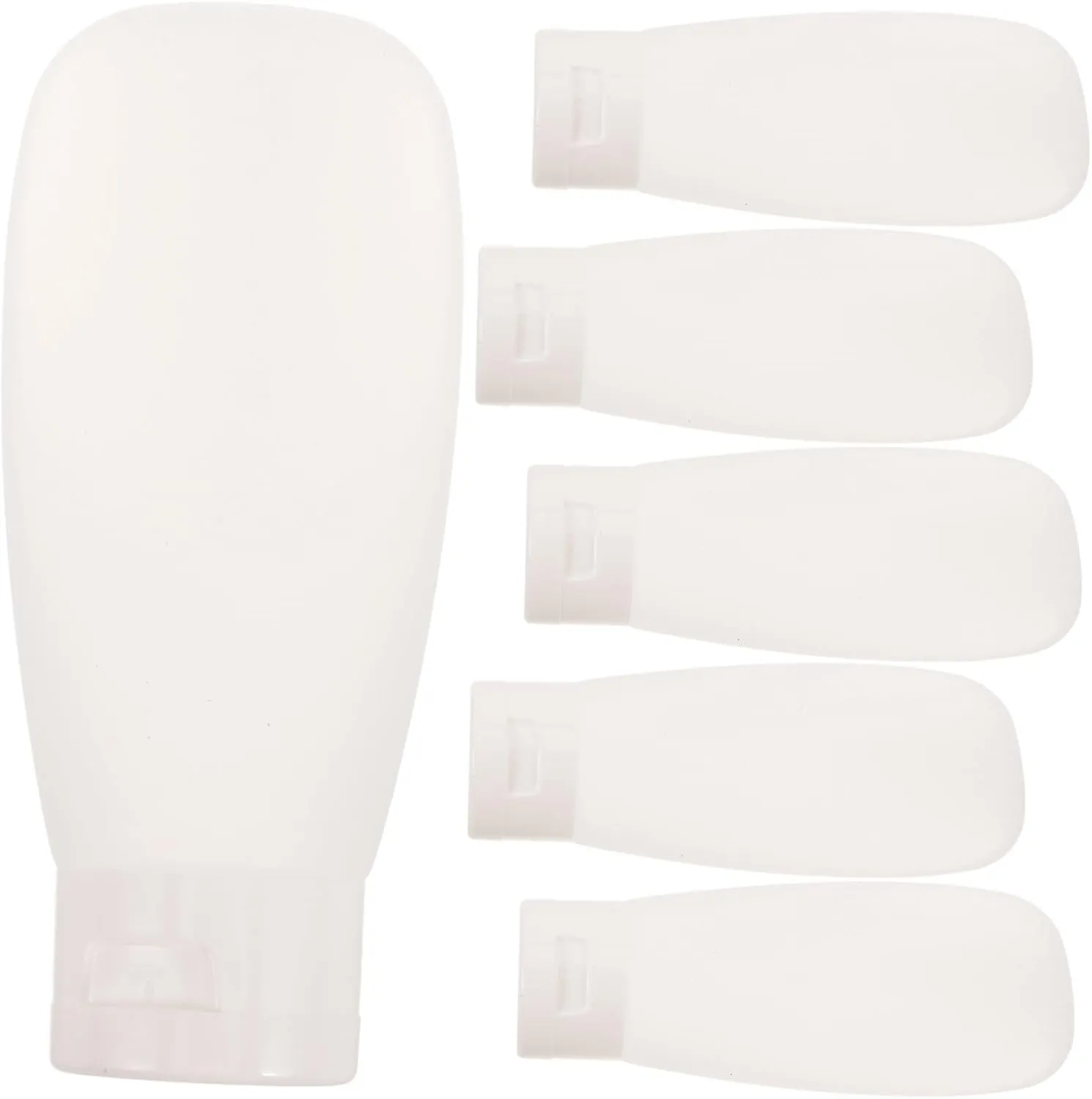 Vaguelly Travel Size Toiletries Bottles 6 Pack Squeeze Bottles for Shampoo Conditioner Body Wash Leakproof Reusable (60ml)