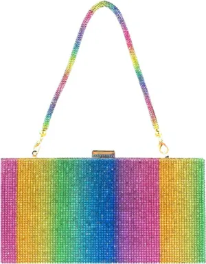 Van Caro Women Girls Box Clutch Crossbody Shoulder Purse Party Evening Bag