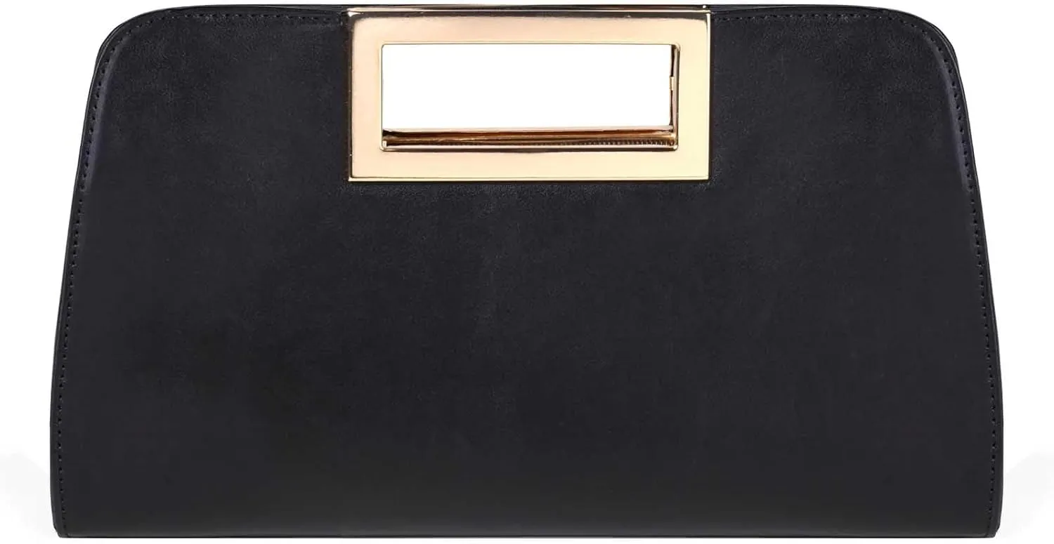 VASCHY Clutch Purse for Women,Fashion Vegan Leather Cut-Out Handle Evening Handbag Crossbody Shoulder Bag for Wedding,Party