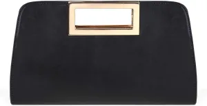VASCHY Clutch Purse for Women,Fashion Vegan Leather Cut-Out Handle Evening Handbag Crossbody Shoulder Bag for Wedding,Party