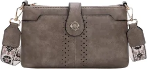 VASCHY Crossbody Bag Purse for Women, Fashion Soft Vegan Leather Small Shoulder Handbag with Detachable Guitar Strap
