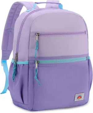 VASCHY Toddler Backpack, Girls Lightweight Plain Color-block Small Kids Backpack Bookbag for Preschool/Kindergarten/Daycare/Travel Lightweight Purple