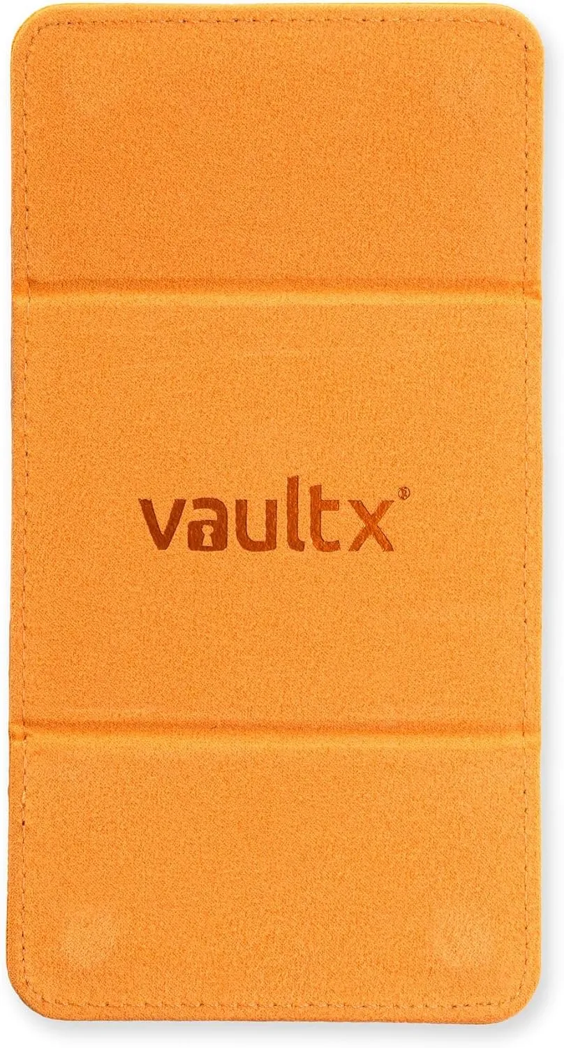 Vault X Trading Card Sideloading Deck Box, 100  sleeved cards, Premium Exo-Tec Material, Card Holder Storage Box, Detachable Magnetic Lid, for MTG Commander Game, TCG (Orange)