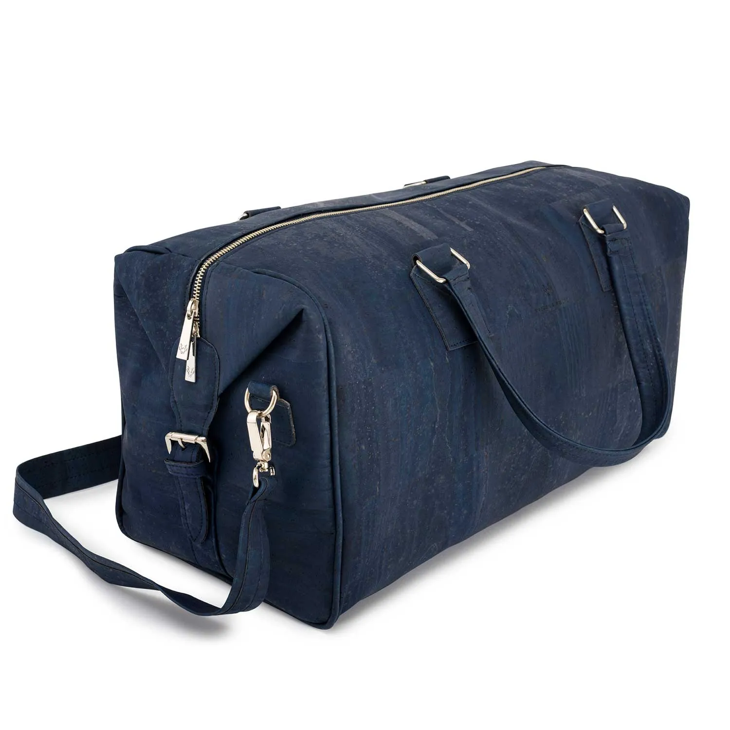 Vegan Cork Leather Weekend Bag | Blue