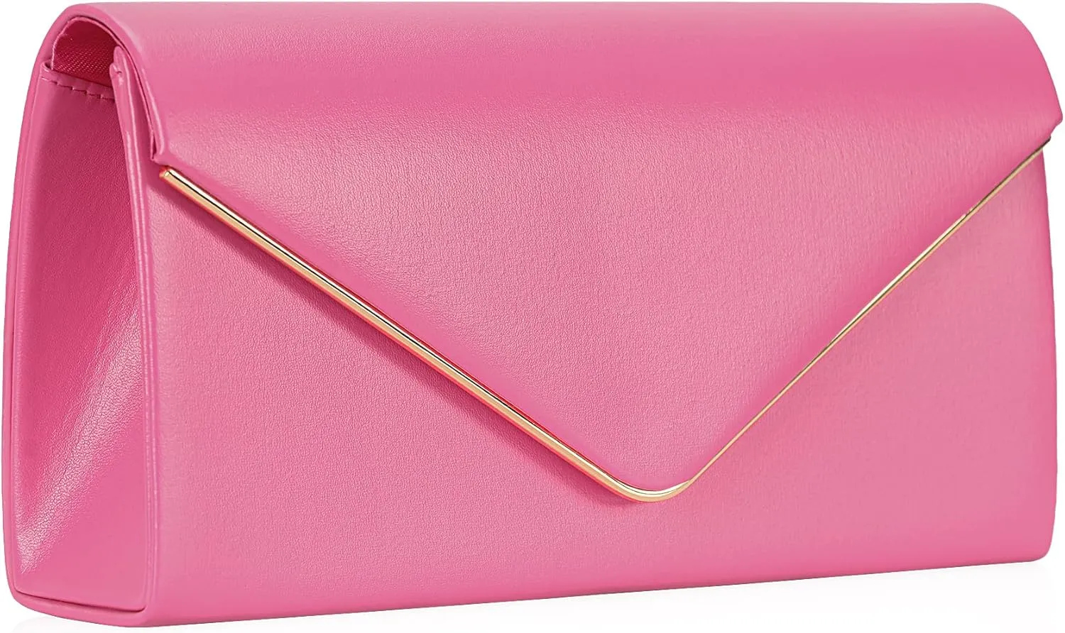 Vegan Leather Envelope Clutch Bag Classic Dressy Purse Foldover Evening Handbag