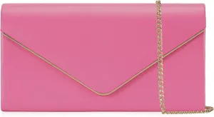 Vegan Leather Envelope Clutch Bag Classic Dressy Purse Foldover Evening Handbag