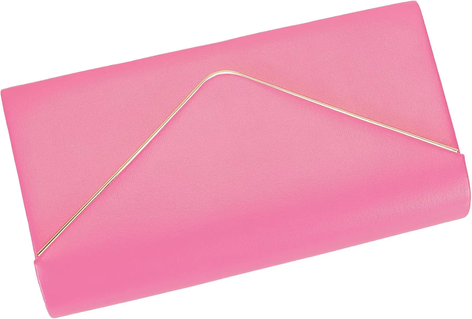 Vegan Leather Envelope Clutch Bag Classic Dressy Purse Foldover Evening Handbag