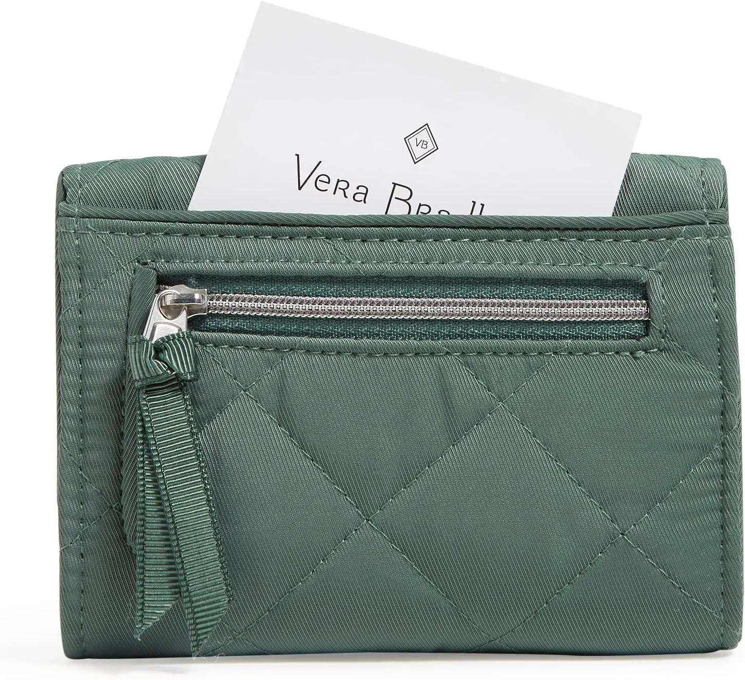 Vera Bradley Women's Performance Twill Riley Compact Wallet With RFID Protection, Olive Leaf, One Size