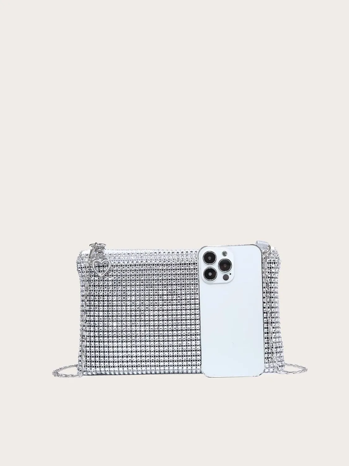 Verdusa Women's Shiny Mini Rhinestone Square Bag Sparkle Clutch Purse Wedding Evening Party Handbags