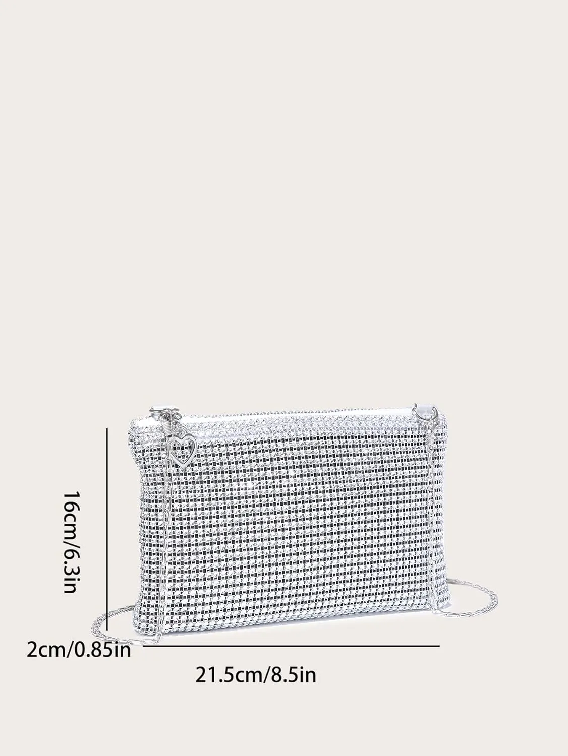Verdusa Women's Shiny Mini Rhinestone Square Bag Sparkle Clutch Purse Wedding Evening Party Handbags