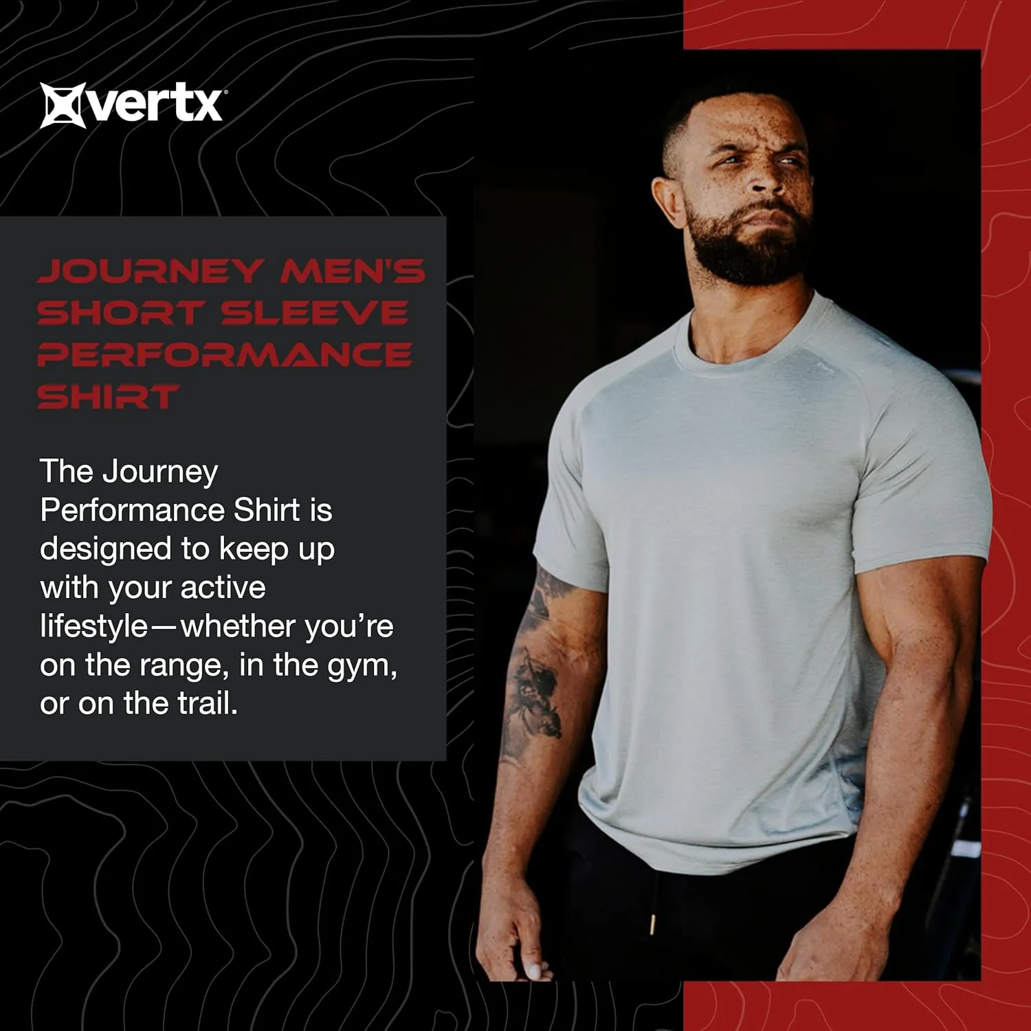 Vertx Men’s Journey Performance Short Sleeve Shirt, Lightweight, Moisture-Wicking, Breathable, Relaxed-Fit