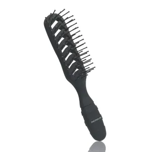 VESS Hair Styling Pro Skeleton Brush-Matte Black-7 Row Nylon Brush, SPR-1200, Made in Japan