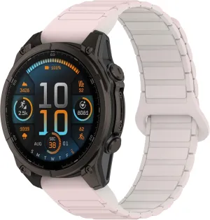 VeveXiao Rugged Magnetic Silicone Strap Compatible with Garmin Fenix 8 43mm/Fenix 7s/Fenix 5S/Fenix 6S,20mm Quick Fit Strong Magnet link Silicone Sport Replacement Strap Men Women