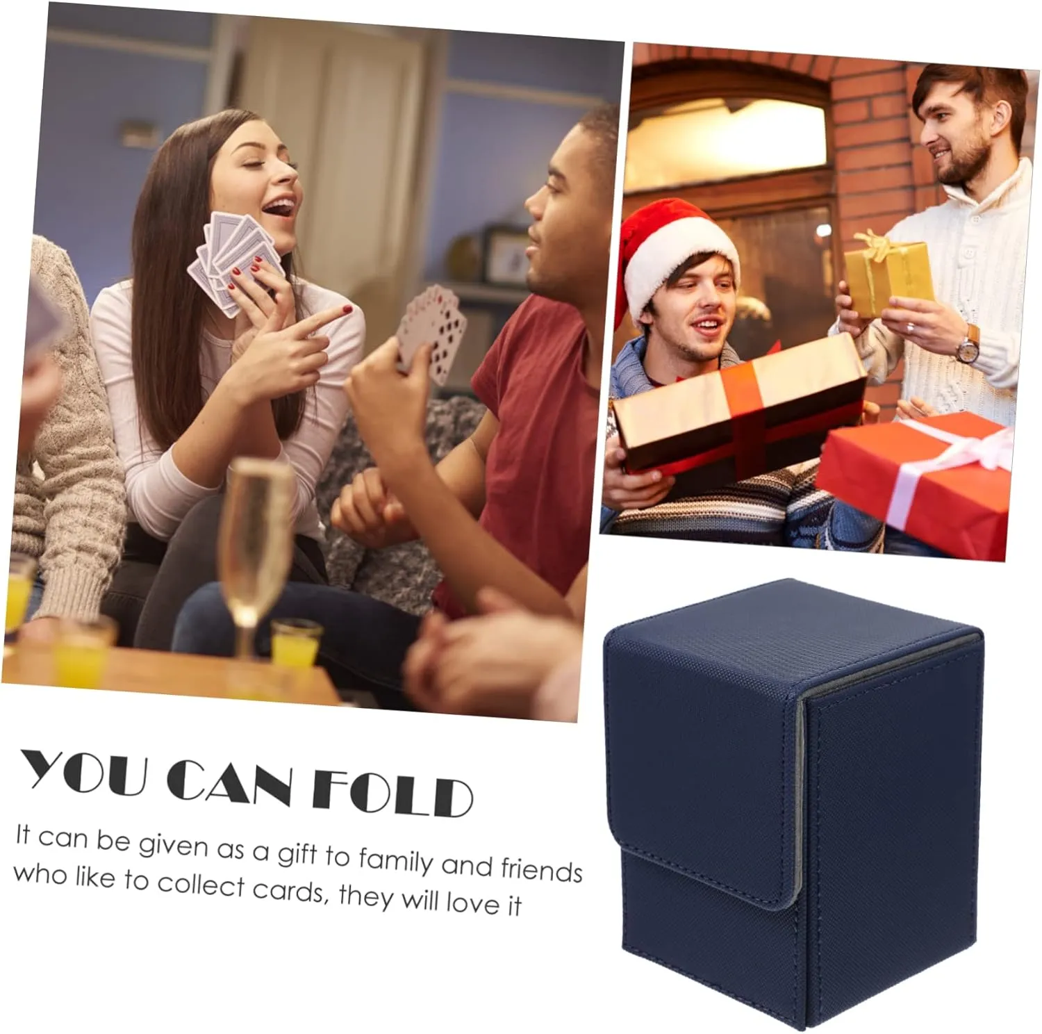 VICASKY Pu Leather Card Decks Box Compact Storage Organizer for Trading Cards Dice Tokens Case for Collectors Easy to Carry