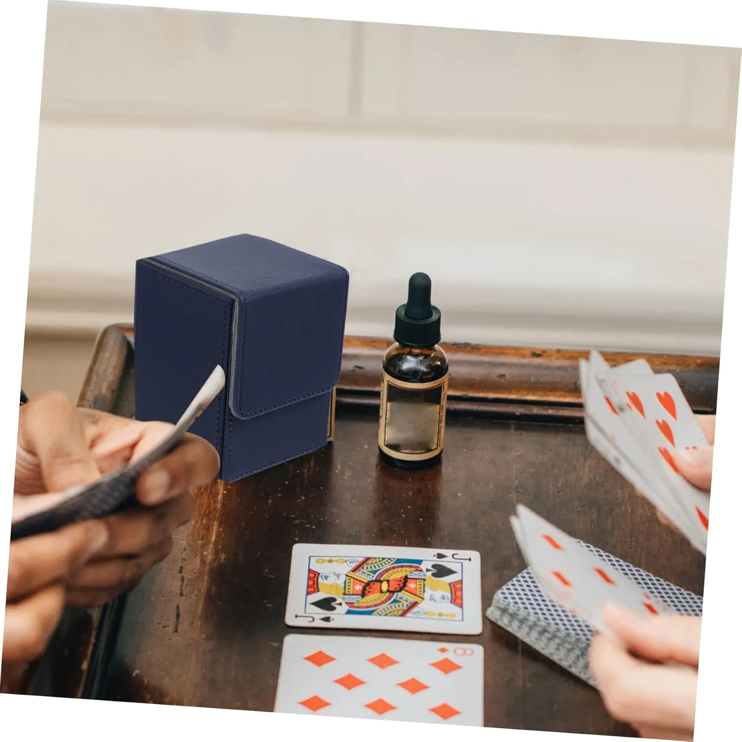 VICASKY Pu Leather Card Decks Box Compact Storage Organizer for Trading Cards Dice Tokens Case for Collectors Easy to Carry