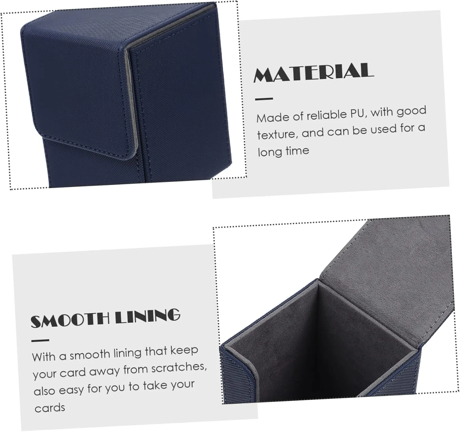 VICASKY Pu Leather Card Decks Box Compact Storage Organizer for Trading Cards Dice Tokens Case for Collectors Easy to Carry