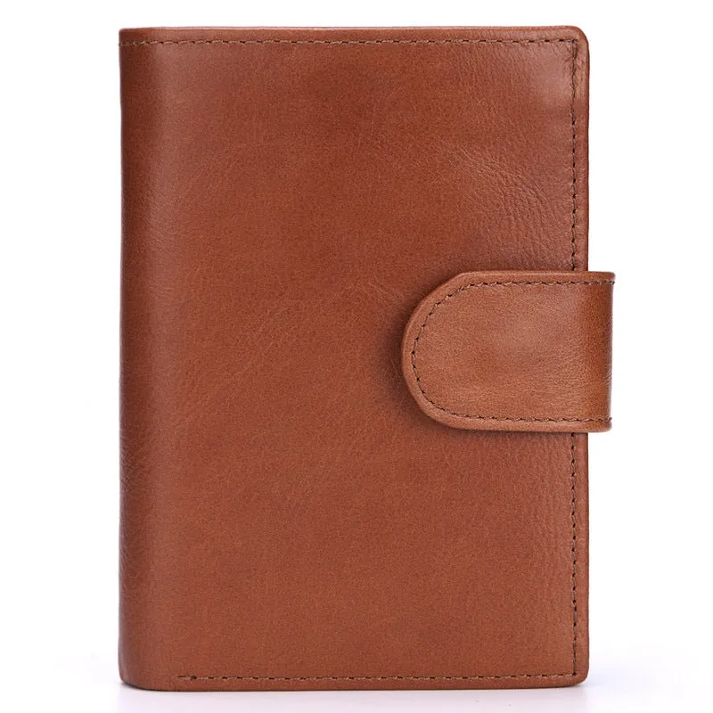 Vintage leather coin purse layer leather vertical leather bag