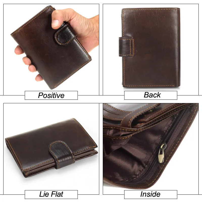 Vintage leather coin purse layer leather vertical leather bag