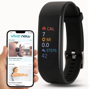 Vive Fitness Tracker & Smart Watch for Women & Men - Sleep, Activity, Calories, Heart Rate, Oxygen, Step Counter & Pulse Tracker - Waterproof Health Monitor - Smartphone Connectivity For iOS & Android